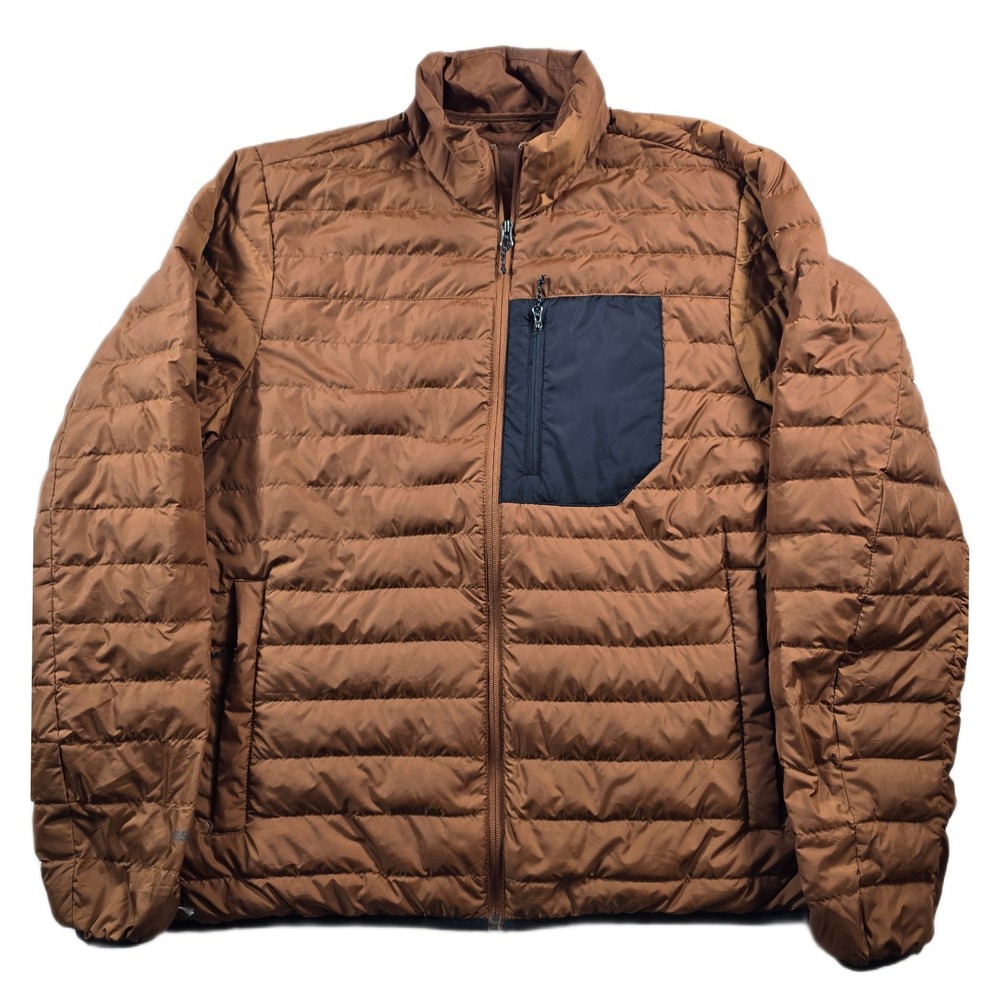 Eddie Bauer Down Puffer Jacket Mens XL Brown  Insulated 650 Fill EB650 Coat